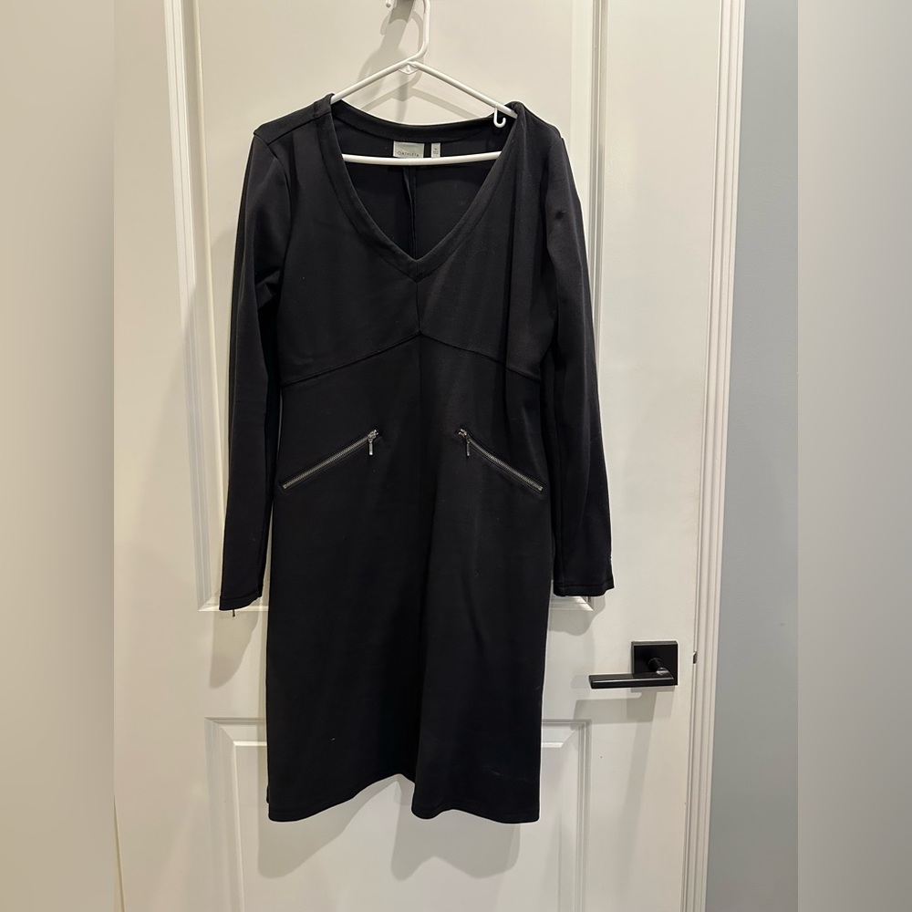 Athleta Celebration Ski Zipper Detail EUC Black Medium Dress similar to Cassidy
